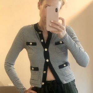 J.CREW nautical inspired cropped cardigan.